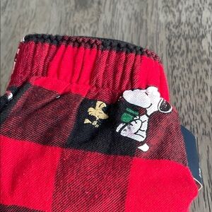 Men’s American Eagle Red Plaid Snoopy Holiday Flannel Boxers